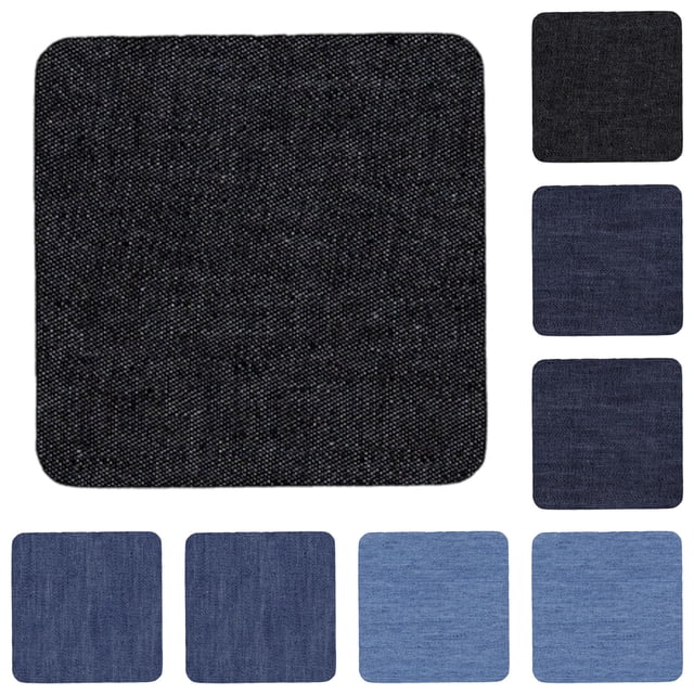 Yuehao Denim Iron-On Patches 10 PCS, Assorted Colors Blue Jean Repair Patches for DIY Decorating and Mending, Army Green/Multi