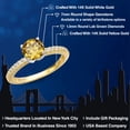 thumbnail image 2 of Gem Stone King 14K Two Tone Gold Champagne Quartz and Lab Grown Diamond Engagement Ring for Women | 1.41 Cttw | Round 7MM | Gemstone Birthstone | Size 9, 2 of 6