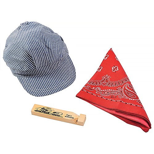 train conductor hat and whistle
