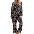 thumbnail image 2 of Kiplyki Flash Womens Sleepshirts Printing Round Neck Short Sleeve Sleepshirt and Pants Sets Loungewear Pajamas With Pockets, 2 of 6