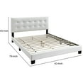 thumbnail image 5 of Twin Leatherette Bed with Checkered Tufted Headboard, White- Saltoro Sherpi, 5 of 6