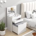 thumbnail image 2 of HOMCOM Vanity Set, Makeup Vanity Desk with Flip Top Mirror, White, 2 of 10