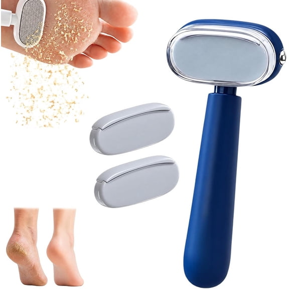 Double-Sided Foot Scraper for Callus Removal, Stainless Steel Foot File Tool, Arc-Shaped Dead Skin Remover for Rough Feet, Cracked Heels & Pedicure Care, Blue 2*Filer