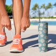 thumbnail image 2 of 20oz Teal Daisy Flower Golden Centers Pattern Skinny Tumblers Stainless Steel Tumbler with Lid and Straw,Vacuum Insulated Double Wall Travel Tumbler Cups with Cleaning Brush for Coffee,Tea, 2 of 6