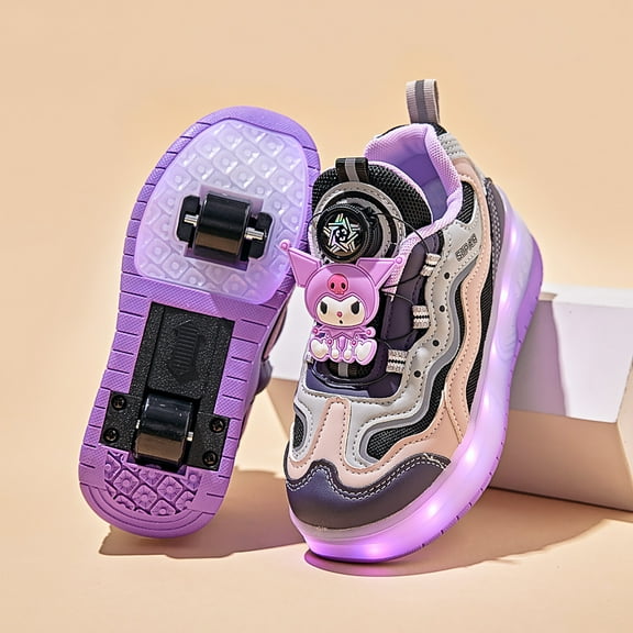 Kids Wheels Shoes with Lights Rechargeable Roller Skates Shoes Retractable Wheels Shoe LED Flashing Sneakers for Girls Boys Gift