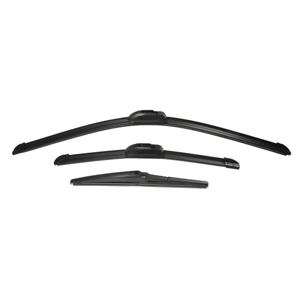 Unique Bargains 1 Set Front Rear Windshield Wiper Blade Fit for Hyundai Accent 2012-2017 for Kia Rio 2012-2017 Black