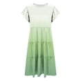 thumbnail image 4 of Tranfacy Robe d'Été pour Filles, Enfants, Manches Courtes, Extensible, Ligne A, Tournoyante, Patineuse, École, Récital, Col Rond, Robe pour Préados, 4 of 7