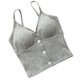 thumbnail image 1 of Camiseta sin mangas para mujer, camiseta sin mangas con tirantes finos, cuello en V, sin espalda, cómoda, transpirable, inalámbrica, para deportes diarios de primavera y verano, gris, 1 of 5