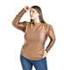 thumbnail image 1 of Blusa de satín Roman Fashion /Tallas Extras, 1802 (Cafe) cafe 42, 1 of 5