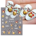 thumbnail image 3 of 5D Christmas Jingle Bell Nail Art Stickers Winter Reflective Glitter Gloves Lantern Embossed Sliders Snowflakes Manicure Decals, 3 of 4