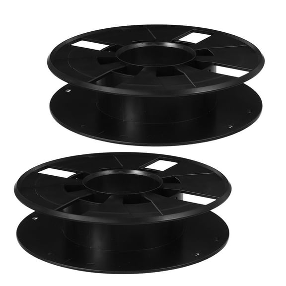 Raindrops  2 Pcs Electric Wire Hose Reel Cord Extension Spool Cable Storage Organizer Black