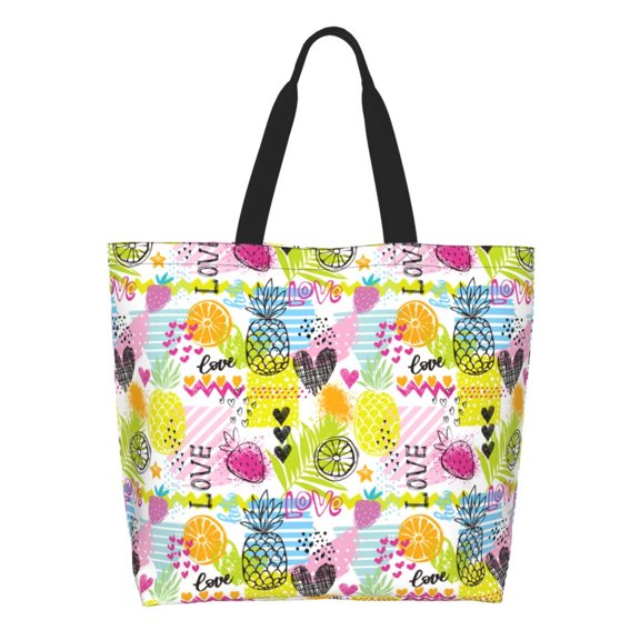 Naloa Tropical Pineapples Tote Bag for Women Large Capacity Shoulder Bag for College Work Travel Shopping