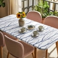 thumbnail image 3 of Navy Blue Branches Table Cloths for 5 Foot Rectangle Tables, Modern Abstract Art Forest Silhouettes Patio Waterproof Elastic Fitted Tablecloths, Washable Rectangular Table Cover for Camping, 3 of 8