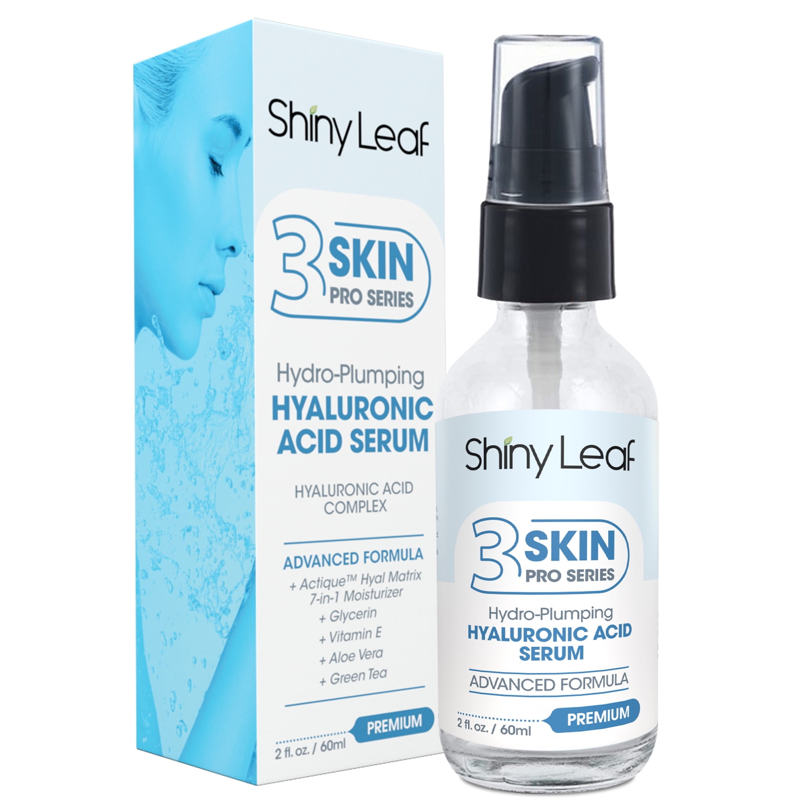 Overtollig Ambient balkon Shiny Leaf Hydro-Plumping Hyaluronic Acid Serum, Paraben and Alcohol-Free  Daily Skincare, 7-in-1 Actique™ Hyal Matrix Complex, Natural Moisturizers,  Rejuvenating Day / Night Serum for Dry Skin - Walmart.com