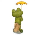 thumbnail image 4 of Alpine Corporation Smiling Frog with Yellow Umbrella Statue, 4 of 5