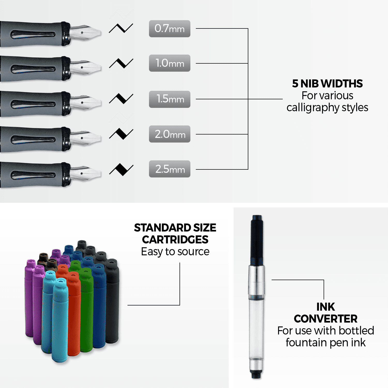 Zieler® Ultimate Calligraphy Pen Gift Set (32 pieces), Presented in a Tin Gift Box