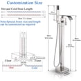 thumbnail image 7 of Waterfall Brushed Nickel Freestanding Bathtub Faucet Bathroom Faucet HandShower, 7 of 7