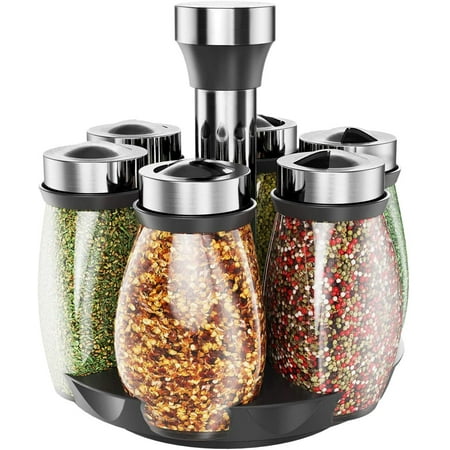 Spice jars spice rack, 360 ° round spice carousel rotatable set, spice ...