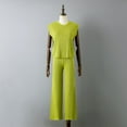 thumbnail image 4 of Summer Outfit Spring Outfits for Women 2024 Trendy Clothing Set Female Round Neck Sleeveless Tops Pants Sets Long Pant Style S_502 Women's Tracksuits Green M, 4 of 7