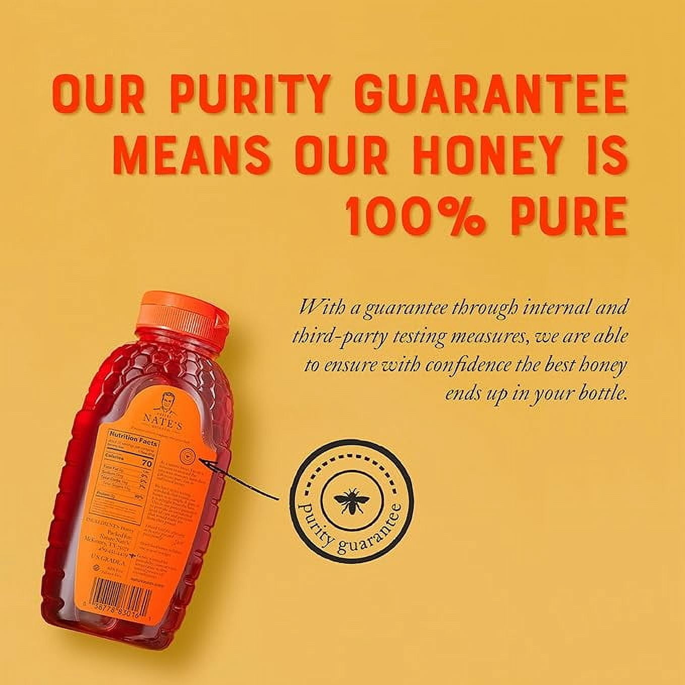 (2 pack) Nate's Honey: 100% Pure, Raw and Unfiltered Honey - 16 fl oz Bottle