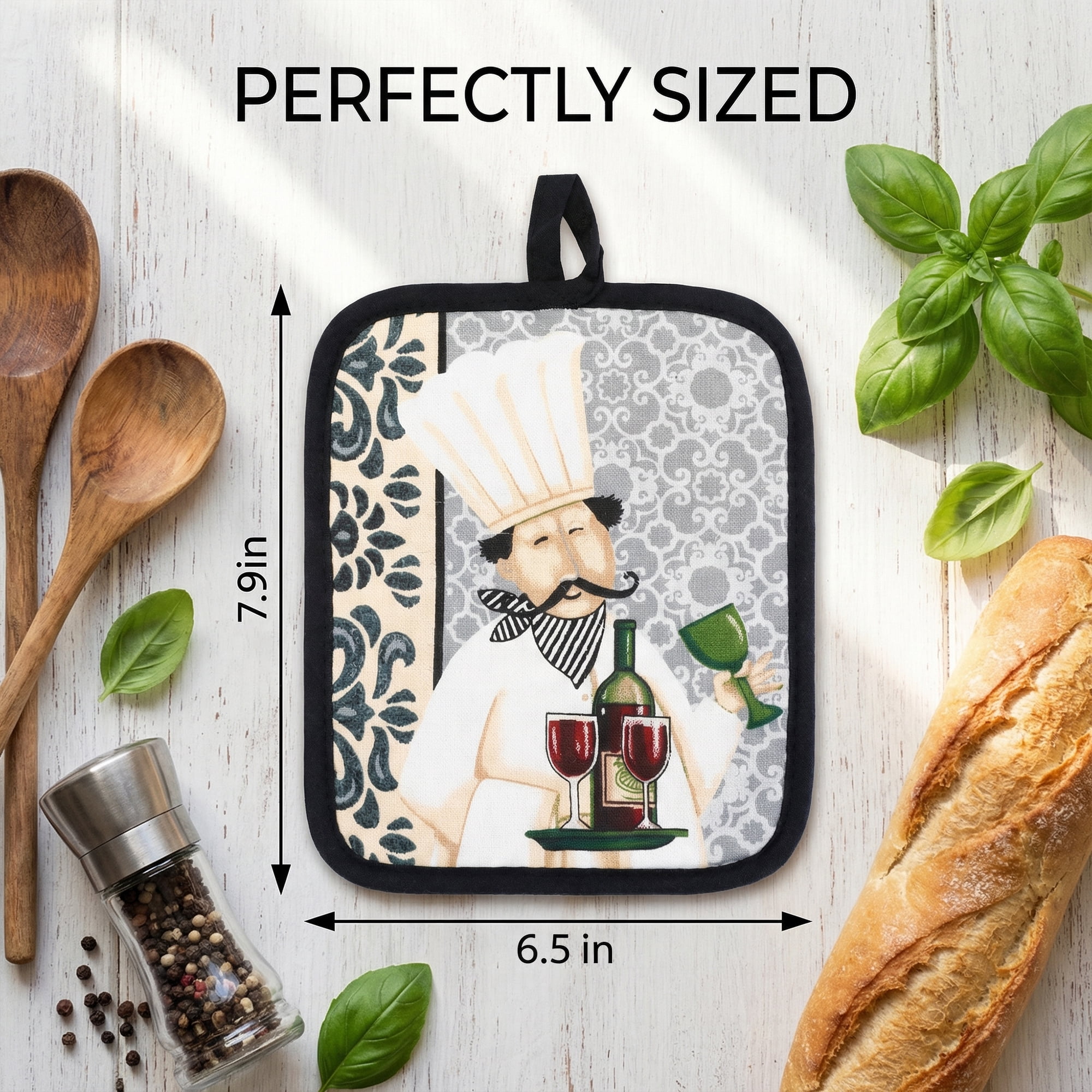 Unique Bargains 2 Pcs Pot Holders, Heat Resistant Trivets for Baking Winemaker 6.5"x7.9"