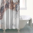 thumbnail image 4 of Abstract White Black and Rose Gold Marble Texture Shower Curtain Sets, Modern Ink Bathroom Decoration 72x72 Inch with Hooks, 4 of 4