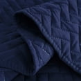 thumbnail image 6 of JML Quilt Set 3 Piece Microfiber Coverlet Shams Set, Soft Lightweight King, Navy Weave, 6 of 6