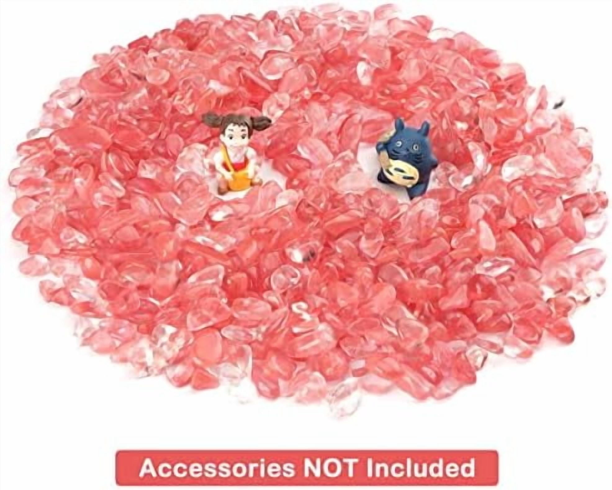 Decorative Pebbles, 2 Lbs/920g (Fill 2 Cups) Pink Crystal Quartz Stones Irregular Rock Gravel for Aquarium Turtle Tank Decoration/Succulent Plant Landscape/Flowerpot Vase Ornament