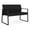 Castillo Black, variant on Lesro Gansett Polyurethane Reception Loveseat Waiting Room Guest in Black/Castillo Metal Gray