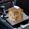 thumbnail image 6 of Yuyamidu Maple Leaf Square Tissue Box Cover Butterfly PU Leather Tissue Dispenser for Napkin Facial Paper Easy to Install Facial Paper Organizer Dispenser Fall Decoration Gift for Holiday, 6 of 8