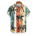 thumbnail image 3 of DJDLJWCJ Mens Hawaiian Shirt Relaxed Fit Summer Beach Open Front Vacation Short Sleeve Button Up Summer Tee Khaki 3XL, 3 of 5