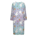 thumbnail image 4 of Yuyamidu Easter Zipper Robe for Women Long Dressing Gown Rabbit Mid-Length Robes Size S Carrot Round Neck Bathrobe with Pocket Comfy Long Sleeve Loungewear for Sleeping, 4 of 7