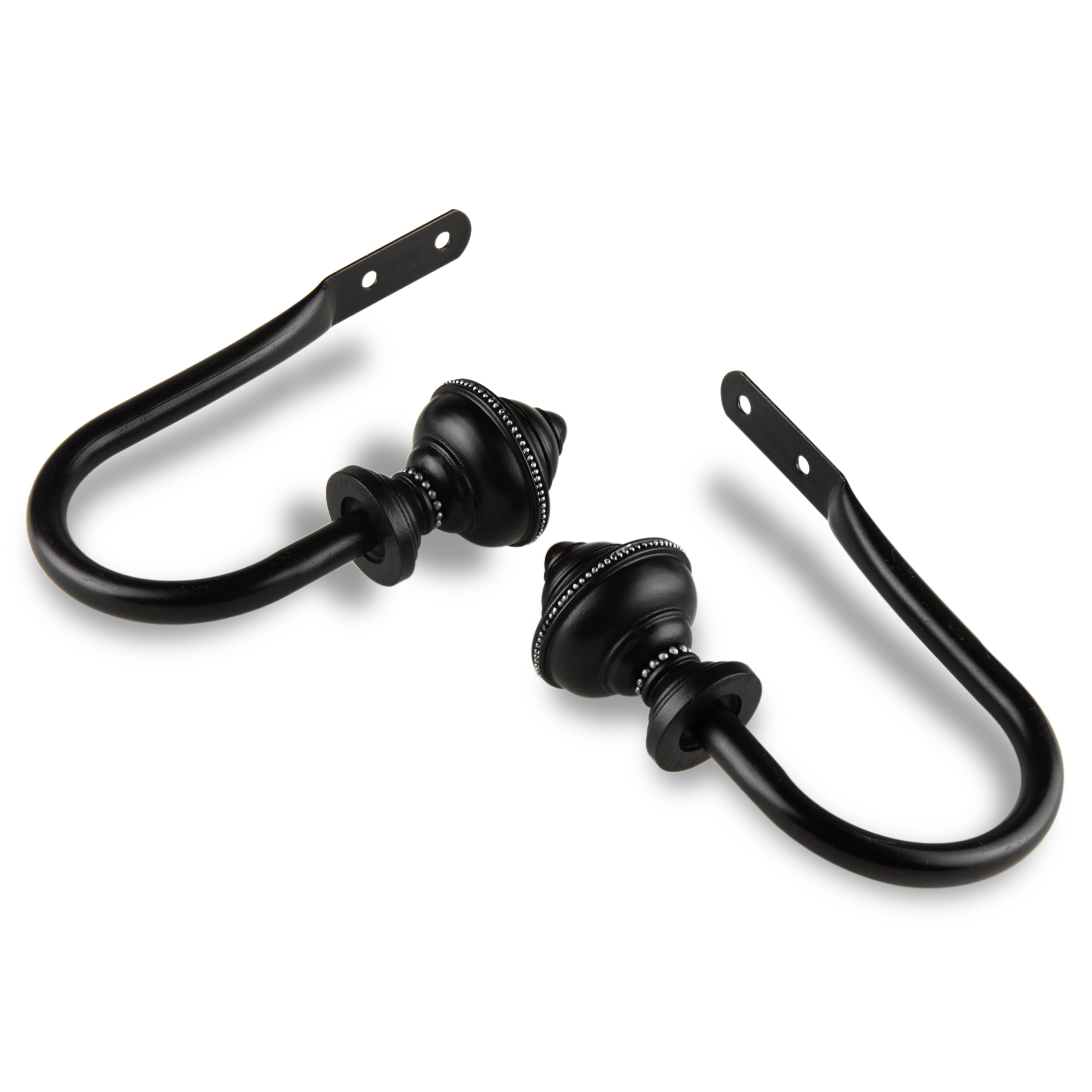 Central Design Products Steel Curtain Holdback, Black
