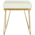 thumbnail image 2 of SAFAVIEH Jenine Faux Ostrich Square Bench, Cream Leather/Gold, 2 of 5