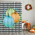 thumbnail image 2 of Fall Fall Pumpkin Buffalo Plaid Shower Curtains for Bathroom, Waterproof Fabric Shower Curtain for Bathroom Bathtub Decoration, Machine Washable, 36"x72", 2 of 9