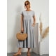 thumbnail image 4 of Vestido Sólido De Bolsillo Suelto, Vestido De Verano Informal De Manga Corta Con Cuello Redondo Y Cintura, Ropa De Mujer, 4 of 4