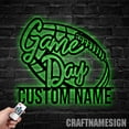 thumbnail image 3 of Craftnamesign Custom US Football Metal Wall Art With Led Light, Custom Football Player Name Sign, 3 of 5