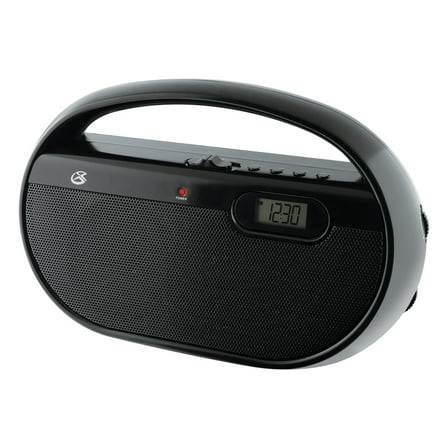 GPX AM/FM Portable Clock Radio, Black