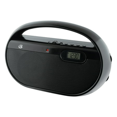 GPX AM/FM Portable Clock Radio, Black