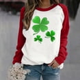 thumbnail image 2 of Bowake Chandail en Molleton pour Femmes de la Saint-Patrick Imprimé Col Rond Manches Longues Raglan Haut Décontracté Ample, 2 of 4