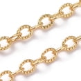 thumbnail image 4 of 3.28 Feet Brass Textured Cable Chains Soldered Oval Long-Lasting Plated Real 18K Gold Plated 2.5x3.5x0.4mm, 4 of 4