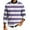 Blue, variant on Men's Stripe Print Round Neck Long Sleeve Ribbed Knit Pullover, Sweater for Fall Winter Wardrobe, Versatile Top for Multiple Occasions,Pink,M