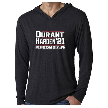 TRIBLEND James Harden Kevin Durant 2021 Nets Champs Hooded Sweatshirt MEDIUM