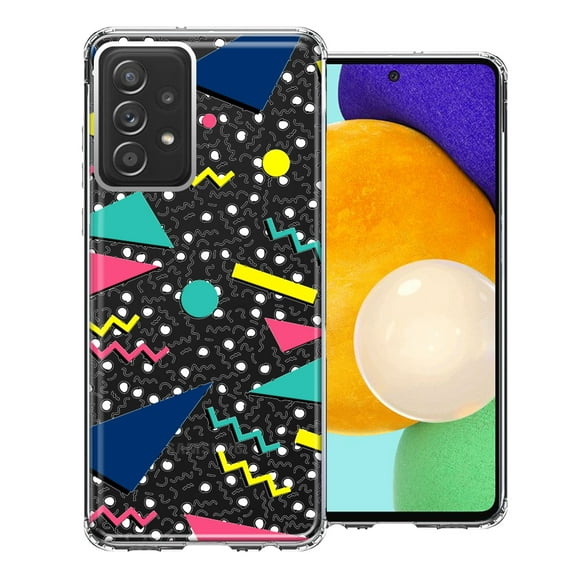 MUNDAZE for Samsung Galaxy A52 90's Swag Shapes Design Double Layer Phone Case Cover
