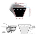 thumbnail image 3 of Lawn Mower Belt for OEM Spec Deck Belt for Cub Cadet LT1050 LTX1050 LGT1050 LGTX1050 954-04077 (5/8 "x 134") B131, 3 of 5