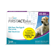 TevraPet FirstAct Plus Flea and Tick Prevention for Dogs, 3 Monthly Treatments