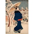 thumbnail image 2 of Utagawa Kunisada (Toyokuni III) 11x14 Gold Ornate Wood Frame and Double Matted Museum Art Print Titled - Famous Places in the Eastern Capital; the Year-End Fair at Asakusa (1854), 2 of 4