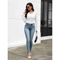 thumbnail image 5 of Ekouaer Womens Long Sleeve Shirt Thermal Top Soft Lightweight Base Layer Shirt with Lace Trim Warm Scoop Neck Underwear for Winter, 5 of 8