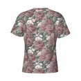 thumbnail image 6 of Vsdgher Rose Flowers Print Men's Dry Fit Mesh Athletic Shirts Moisture Wicking Tennis T-Shirt Tops, 6 of 9