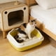 thumbnail image 5 of Caja de arena semicerrada con barra alta para gatos, a prueba de salpicaduras, con pala para gatos, ideal para gatos domésticos., 5 of 6
